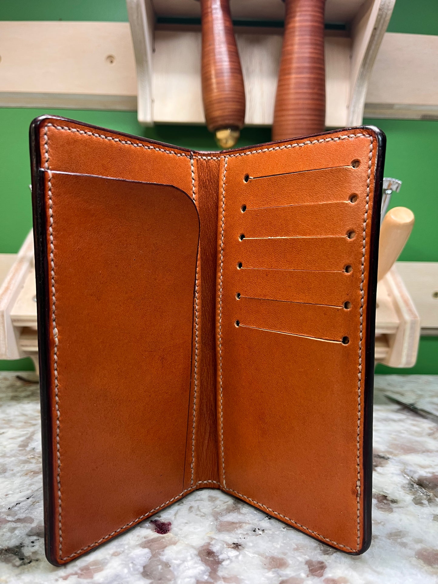 Spanish Brown Basket Stamp Roper Wallet